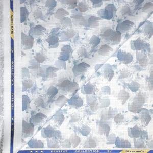 Siyarams festive collection printed pattern with hemp blended Multi color unstitched men's Kurta / sherwani / top fabric of 2 meters / VV2309