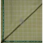 RAYMOND SUPER 100's AUSTRALIAN MERINO WOOL FINE FABRIC PEAR (GREEN) COLOUR CHECKERED PATTERN UNSTITCHED TROUSER FABRIC OF 1.30 MTS/ VV2819