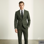 RAYMOND 45 % FINE COTTON BLENDED FABRIC GREEN COLOUR SOLID PATTERN UNSTITCHED SUIT FABRIC OF 3.25 MTS / VV2851
