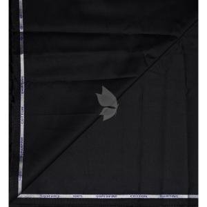 Siyaram's 100% Superfine Cotton Black colour with Solid Pattern Unstitched Shirt Fabric of 1.6 Mts / VV2357C