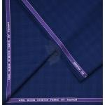 RAYMOND 51% WOOL RICH WITH AUSTRALIAN MERINO WOOL BLENDED STRETCH FABRIC ROYAL BLUE COLOUR CHECKERED PATTERN UNSTITCHED SUIT FABRIC OF 3.5 MTS / VV2830