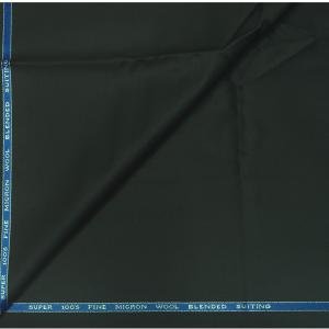 J.hampstead Dark Green Wool Solid Unstitched Trouser Fabric of 1.25 Mts / P 39-2