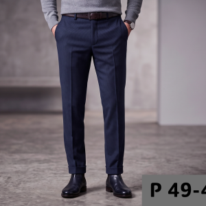 J.HAMPSTEAD Royal Blue Solid Unstitched Trouser Fabric-1.25 mts / P 49-4