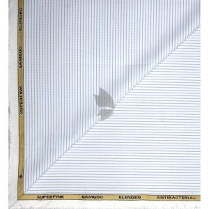 Siyaram's Bamboo Blended with Anti Bacterial benefits Striped pattern White Colour Unstitched Shirt Fabric of 1.6 Mts / VV2372J