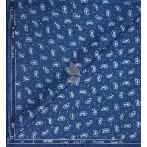 Raymond 100% Egyptian Giza Cotton (Premium Cotton) Blue Printed Pattern Unstitched Shirt Fabric of 1.60 meters / VV2388A