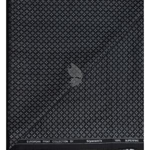 Siyaram's European Print Collection with 100% Superfine Giza Cotton Black Colour Unstitched Shirt Fabric of 1.6 Mts / VV2444