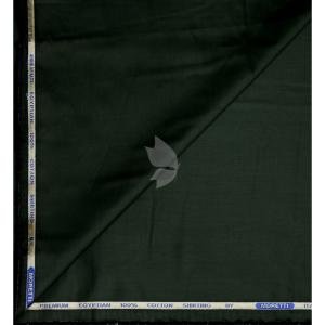 J.Hampstead Moretti Premium Egyptian Collection with 100% Giza Cotton Dark Green colour Plain Pattern Unstitched Shirt Fabric of 1.6 mts - Made In Italy / VV2459