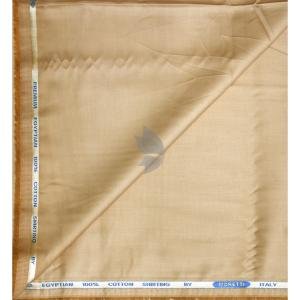J.Hampstead Moretti Premium Egyptian Collection with 100% Giza Cotton Gold (Amber) colour Plain Pattern Unstitched Shirt Fabric of 1.6 mts - Made In Italy / VV2452