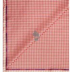 Siyaram's 100% Superfine Cotton Red (Indian Red) colour with Checkered Pattern Unstitched Shirt Fabric of 1.6 Mts / VV2461