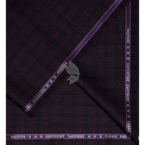 Raymond Australian Merino Wool blended Checkered pattern and Fabric for all  Seasons Wear Purple (Rosewood) Colour Unstitched Suit Fabric of 3.5 Mts / VV2470