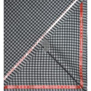 Raymond 45% Australian Merino Wool blended Champion's Collection with Checkered Pattern and All Weather Sustainable Black Colour Unstitched Suit Fabric of 3.25 Mts / VV2478