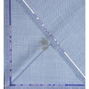 Raymond 51% Australian Merino Wool Rich blended Solid Pattern Blue Coloured Stretchable Unstitched Suit Fabric of 3.25 Mts / VV2481