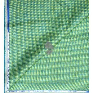 Siyaram's "Revista Collection" 100% Pure Royal Linen 60 Lea Jacquard Green (Apple Green) colour Unstitched Shirt Fabric of 1.60 mts / VV2494