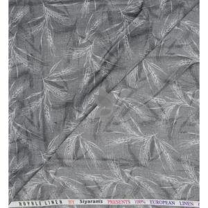Siyaram's Royale Linen 100% Linen with 60 Lea count Digital Printed Grey Colour Unstitched Shirt Fabric of 1.6 Meters / VV2615