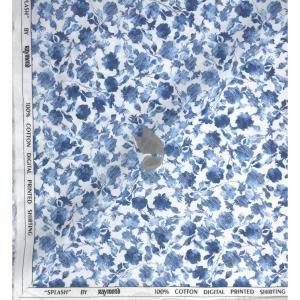 Raymond 100% Egyptian Giza Cotton (Premium Cotton) White Printed Pattern Unstitched Shirt Fabric of 1.60 meters / VV2388M