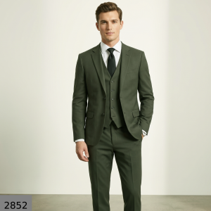 RAYMOND 45 % FINE COTTON BLENDED FABRIC GREEN COLOUR SOLID PATTERN UNSTITCHED SUIT FABRIC OF 3.5 MTS / VV2852