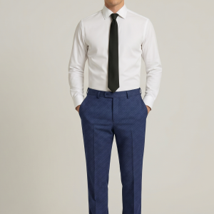 RAYMOND AUSTRALIAN MERINO WOOL BLENDED FABRIC FOR ALL SEASONS WEAR ROYAL BLUE COLOUR JACQUARD PATTERN UNSTITCHED TROUSER FABRIC OF 1.25 MTS / VV2840