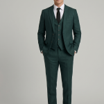 RAYMOND AUSTRALIAN MERINO WOOL BLENDED FABRIC FOR ALL SEASONS WEAR JADE COLOUR MATTY PATTERN UNSTITCHED SUIT FABRIC OF 3.5 MTS / VV2836
