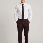 RAYMOND AUSTRALIAN MERINO WOOL BLENDED FABRIC FOR ALL SEASONS WEAR ROSEWOOD COLOUR JACQUARD PATTERN UNSTITCHED TROUSER FABRIC OF 1.3 MTS / VV2837