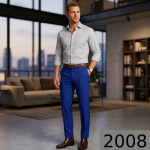 Raymond 100% Pure Wool (All Wool) Royal Blue Color Checkered with Stretch Unstitched Trouser Fabric - 1.3 Mts / VV2008