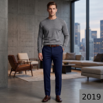 Raymond 100% Pure Wool (All Wool) Royal Blue Color Solid with Stretch Unstitched Trouser Fabric - 1.25 Mts / VV2019