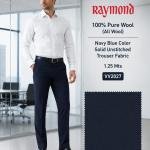 Raymond 100% Pure Wool (All Wool) Navy Blue Color Solid Unstitched Trouser Fabric - 1.25 Mts - The Vijayeshwara Product / VV2027