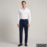 Raymond 100% Pure Wool (All Wool) Thick Navy Blue Color Self Checkered Unstitched Trouser Fabric - 1.3 Mts / VV2040