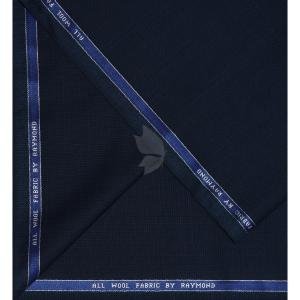 Raymond 100% Pure Wool (All Wool) Thick Blue Color Self Checkered Unstitched Suit Fabric - 3.5 Mts / VV2046