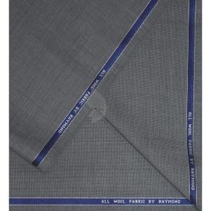 Raymond 100% Pure Wool (All Wool) Thick Grey Color Self Checkered Unstitched Trouser Fabric - 1.3 Mts / VV2053