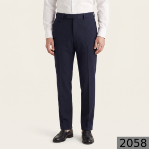 Raymond 100% Pure Wool (All Wool) Jacquard Navy Blue Color Unstitched Trouser Fabric - 1.25 Mts / VV2058