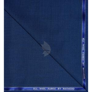 Raymond 100% Pure Wool (All Wool) Striped Blue Color Unstitched Trouser Fabric - 1.25 Mts / VV2071