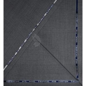 Raymond 100% Pure Wool (All Wool) Plain Grey Color Unstitched Suit Fabric - 3 Mts / VV2087