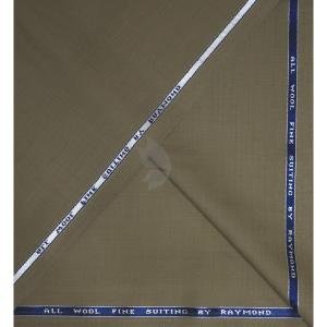 Raymond 100% Pure Wool (All Wool) Plain Beige Color Unstitched Suit Fabric - 3 Mts / VV2095