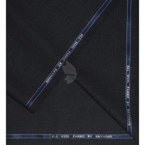 Raymond 100% Pure Wool (All Wool) with GABARDINE Weaving Plain Dark Grey Color Unstitched Suit Fabric - 3.5 Mts / VV2107