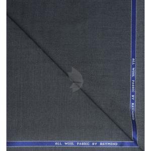Raymond 100% Pure Wool (All Wool) with GABARDINE Weaving Plain Grey Color Unstitched Trouser Fabric - 1.3 Mts / VV2109