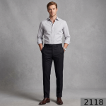 Raymond 100% Pure Wool (All Wool) with GABARDINE Weaving Plain Black Color Unstitched Trouser Fabric - 1.25 Mts / VV2118