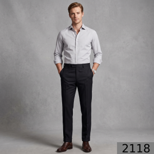 Raymond 100% Pure Wool (All Wool) with GABARDINE Weaving Plain Black Color Unstitched Trouser Fabric - 1.25 Mts / VV2118
