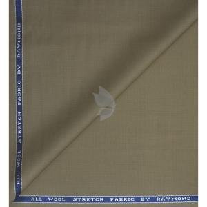 Raymond 100% Pure Wool (All Wool) Beige Color Solid with Stretch Unstitched trouser Fabric - 1.25 Mts / VV2120