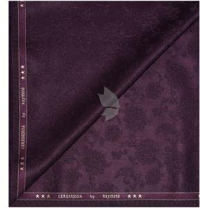 Raymond "CEREMONIA" Collection Wool Blended Maroon with Jacquard and Floral design Unstitched Sherwani (Kurta) Fabric - 2.5 Mts / VV2135