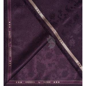 Raymond "CEREMONIA" Collection Wool Blended Maroon with Jacquard and Floral design Unstitched Sherwani (Kurta) Fabric - 2.2 Mts / VV2136