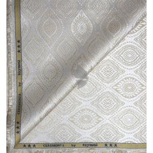 Raymond "CEREMONIA" Collection Wool Blended Beige with Jacquard and Geometrical design Unstitched Sherwani (Kurta) Fabric - 2.1 Mts / VV2143