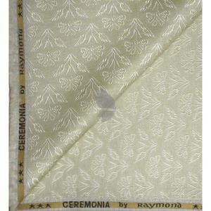 Raymond "CEREMONIA" Collection Wool Blended Green with Jacquard and Floral design Unstitched Sherwani (Kurta) Fabric - 2.2 Mts / VV2144