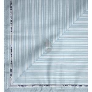 Raymond 100% Premium (Giza) Cotton Vertical Striped Grey colour Unstitched Shirt Fabric - 1.60 mts / VV2203