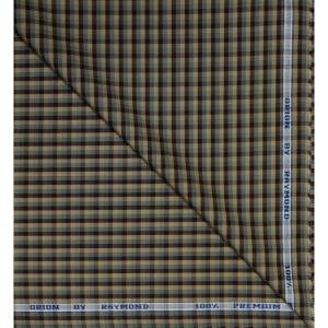 Raymond 100% Premium (Giza) Cotton Checkered Multicolour Unstitched Shirt Fabric - 1.60 mts / VV2231