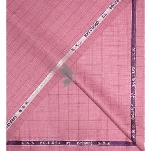 Raymond 35% Vicose blended Pink (Old Rose) colour with Jacquard Weaving Checkered Pattern unstitched Suit Fabric - 3 Mts / VV2318