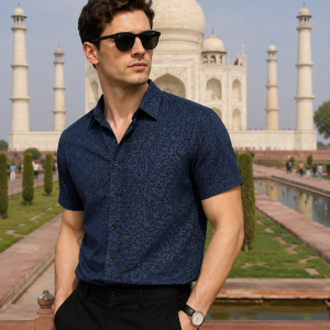 Siyaram's 100% Superfine Cotton Grey colour with Printed Pattern Unstitched Shirt Fabric of 1.6 Mts / VV2360B
