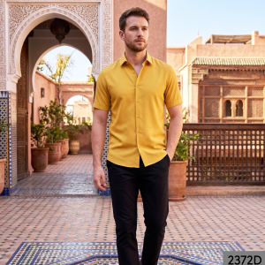 Siyaram's Bamboo Blended with Anti Bacterial benefits Plain pattern Gold (Golden Rod) Colour Unstitched Shirt Fabric of 1.6 Mts / VV2372D