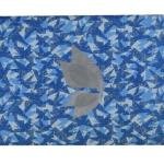 Raymond 100% Egyptian Giza Cotton (Premium Cotton) Blue Printed Pattern Unstitched Shirt Fabric of 1.60 meters / VV2388G