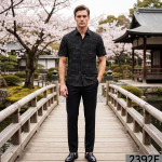 J.Hampstead 100% Pure Giza Cotton Printed pattern Multi colour Unstitched Shirt Fabric of 1.6 meters / VV2392F