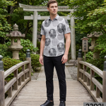 J.Hampstead 100% Pure Giza Cotton Printed pattern Multi colour Unstitched Shirt Fabric of 1.6 meters / VV2392I
